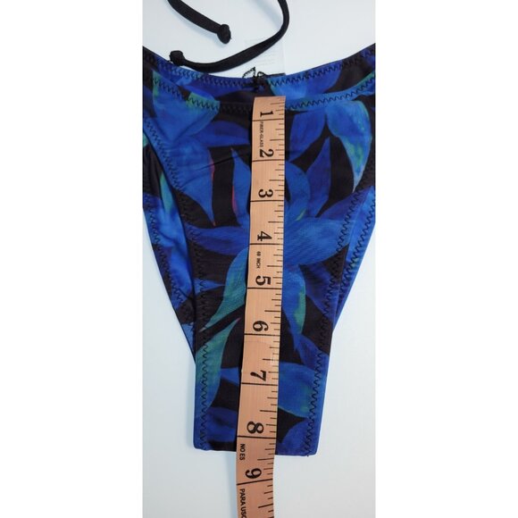 SAME Los Angeles Swim Bikini Set 2Pc Triangke Top High Weist Bottom Floral M - Picture 6 of 7